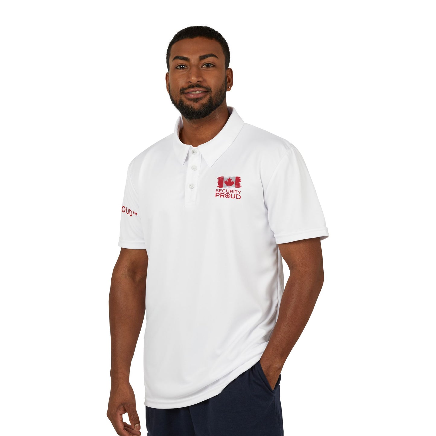 Security Proud Premium Polo | Unisex AOP Canadian Edition